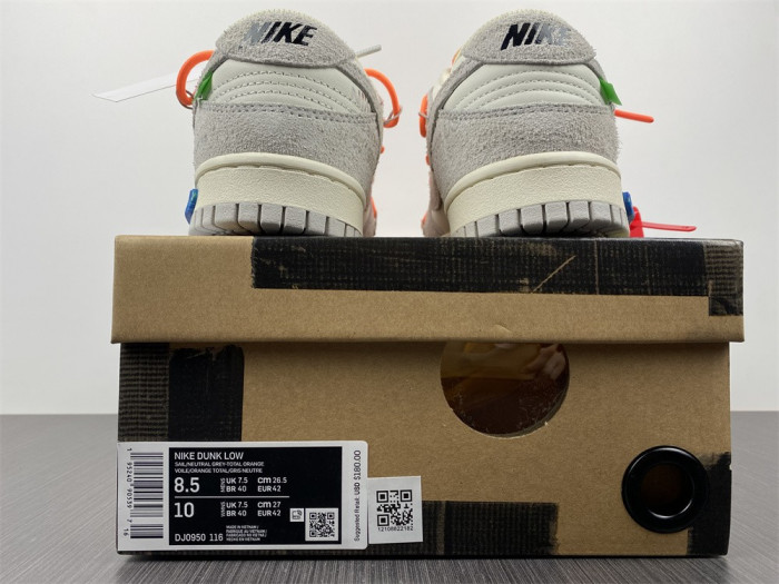 nike dunk low o-w lot 31 dj0950-116