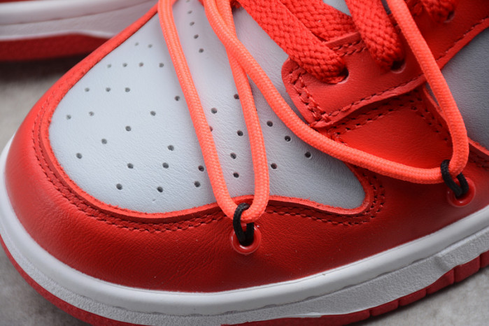 nike dunk low o-w university red ct0856-600